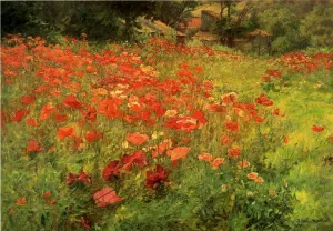 In Poppy Land by John Ottis Adams - Oil Painting Reproduction