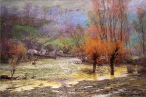 November Freshet by John Ottis Adams Oil Painting