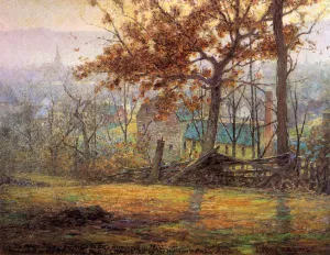 The Old Mills of Brookville by John Ottis Adams Oil Painting