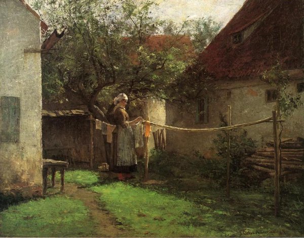 Main Product Photo of Wash Day, Bavaria Painting by John Ottis Adams