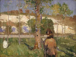 Madame Sisley on the banks of the Loing at Moret by John Peter Russell Oil Painting