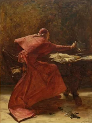 Cardinal Burning Papers Oil painting by John Pettie