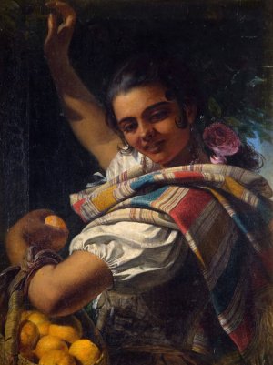 The Orange Girl by John Phillip Oil Painting