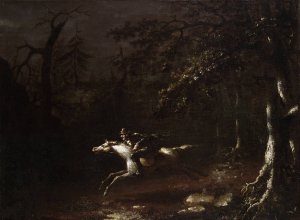 Ichabod Crane Flying from the Headless Horseman by John Quidor Oil Painting