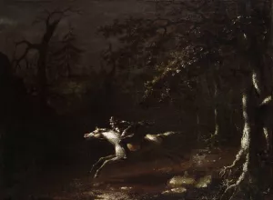Ichabod Crane Flying from the Headless Horseman by John Quidor Oil Painting