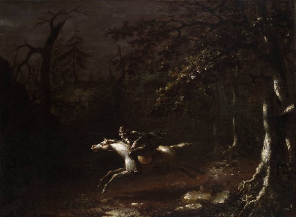 Main Product Photo of Ichabod Crane Flying from the Headless Horseman  Painting by John Quidor