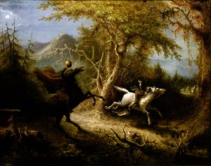 The Headless Horseman Pursuing Ichabod Crane by John Quidor Oil Painting
