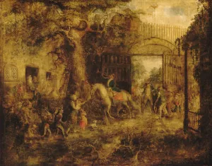 The Vigilant Stuyvesant's Wall Street Gate by John Quidor Oil Painting
