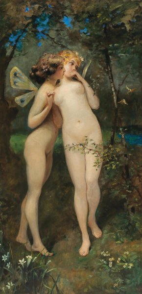 Two Elves by John Quincy Adams Oil Painting