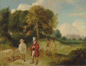 J.M.W. Turner and Walter Fawkes at Farnley Hall by John R. Wildman Oil Painting