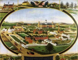 Views of the Buildings and Surroundings of the Berks County Almshouse painting by John Rasmussen