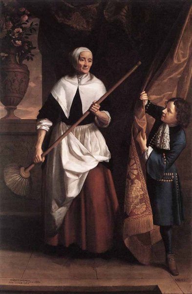 Bridget Holmes, a Nonagenarian Housemaid by John Riley - Hand-Painted Oil Painting Reproduction