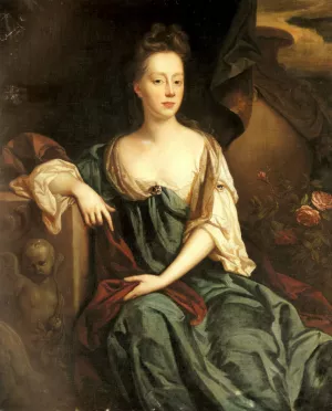 Portrait Of Anne Sherard, Lady Brownlow 1659-1721 Oil painting by John Riley