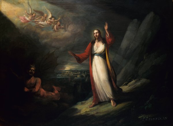 Christ Tempted by the Devil  by John Ritto Penniman - Hand-Painted Oil Painting Reproduction