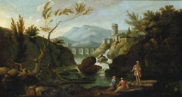Classical Landscape  by John Ritto Penniman - Hand-Painted Oil Painting Reproduction