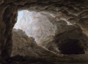 A Grotto in the Campagna by John Robert Cozens Oil Painting
