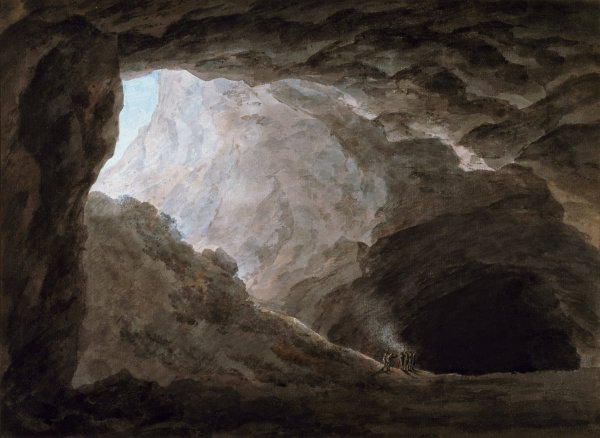 Main Product Photo of A Grotto in the Campagna  Painting by John Robert Cozens