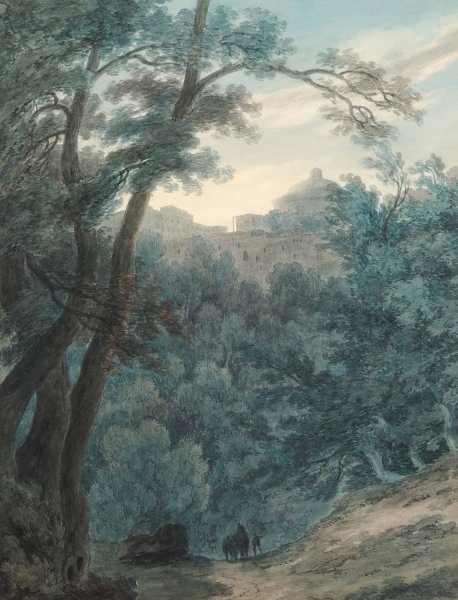 Ariccia  by John Robert Cozens - Hand-Painted Oil Painting Reproduction