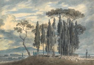 In the Gardens of the Villa Negroni at Rome by John Robert Cozens Oil Painting
