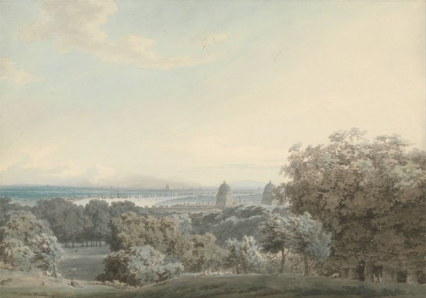 London from Greenwich Hill by John Robert Cozens - Hand-Painted Oil Painting Reproduction