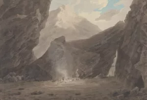 Near Chiavenna in the Grisons by John Robert Cozens Oil Painting