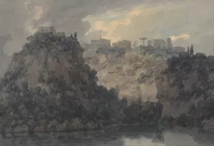 On the Lake of Nemi by John Robert Cozens Oil Painting
