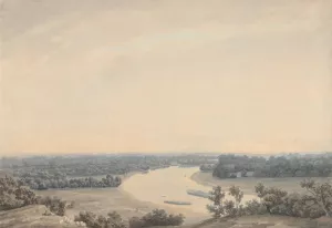 The Thames from Richmond Hill Looking Southwest by John Robert Cozens Oil Painting