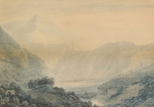 Upon The Linth by John Robert Cozens Oil Painting