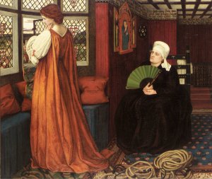 Juliet And The Nurse by John Roddam Spencer Stanhope Oil Painting