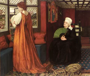 Juliet And The Nurse by John Roddam Spencer Stanhope Oil Painting