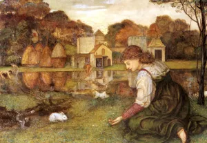 The White Rabbit by John Roddam Spencer Stanhope Oil Painting