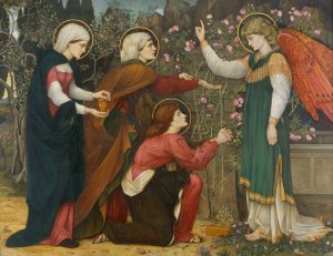 Why seek ye the living among the dead, St Luke 24 v5 by John Roddam Spencer Stanhope Oil Painting