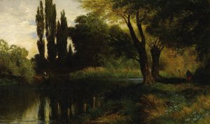 Afternoon on the Lake by John Ross Key Oil Painting