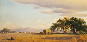 Harvesting near San Jose, California by John Ross Key Oil Painting