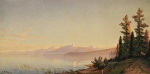 Lake Tahoe, Looking Southwest by John Ross Key Oil Painting