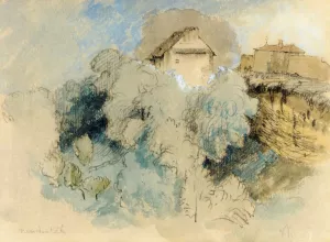 Houses at Heuchatel, Switzerland painting by John Ruskin