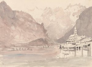 Swiss Mountain Landscape by John Ruskin Oil Painting