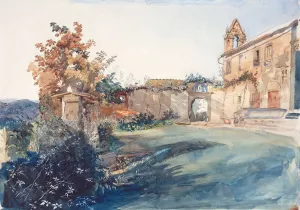 The Garden of San Miniato near Florence by John Ruskin Oil Painting