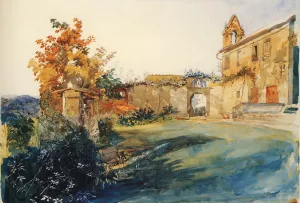 The Garden of San Miniato near Florence by John Ruskin - Oil Painting Reproduction