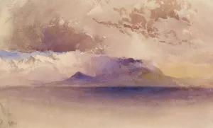 View of the Bay of Naples and Vesuvius by John Ruskin Oil Painting