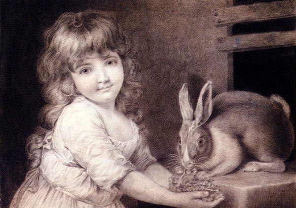 Main Product Photo of The Favourite Rabbit Painting by John Russell