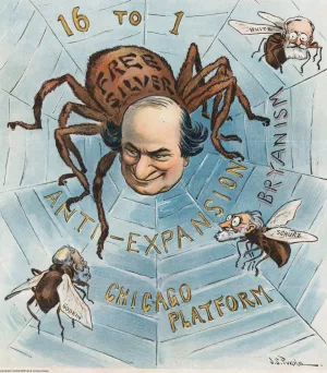 The spider and the three silly flies by John Samuel Pughe Oil Painting