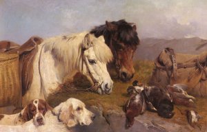 The End Of A Day's Sport by John Sargeant Noble Oil Painting