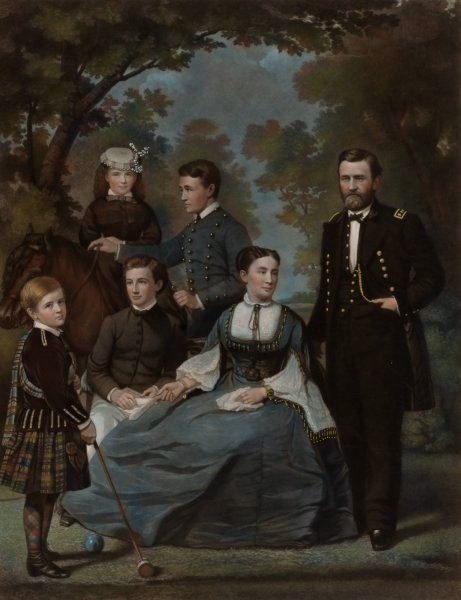 General Grant and His Family  by John Sartain - Hand-Painted Oil Painting Reproduction