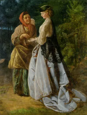 The Strolling Fortune Teller by John Scott Cavell Oil Painting