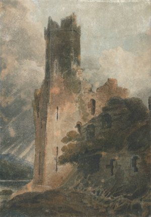 A Castle Tower by John Sell Cotman Oil Painting