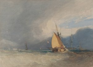 Boats off the Coast, Storm Approaching by John Sell Cotman Oil Painting