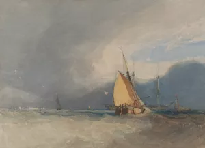 Boats off the Coast, Storm Approaching by John Sell Cotman Oil Painting