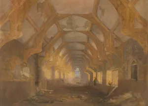 Interior of a Dormitory of the Ipswich Blackfriars at the End of its Period of Occupation by Ipswich School by John Sell Cotman Oil Painting