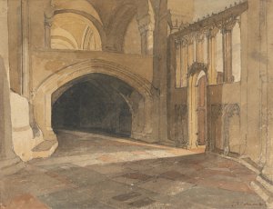 Norwich Cathedral; Entrance to Jesus Chapel by John Sell Cotman Oil Painting